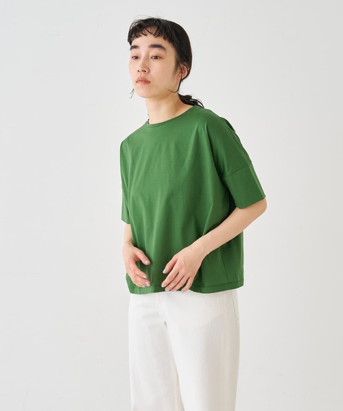 collex（コレックス）の「【接触冷感・UVカット】コンパクトクールTシャツ（Tシャツ/カットソー・レディース・チャコールグレー/ホワイト/ピンク/グリーン/イエロー・フリー）」の17枚目の写真