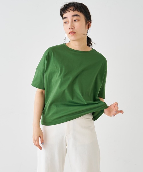 collex（コレックス）の「【接触冷感・UVカット】コンパクトクールTシャツ（Tシャツ/カットソー・レディース・チャコールグレー/ホワイト/ピンク/グリーン/イエロー・フリー）」の15枚目の写真