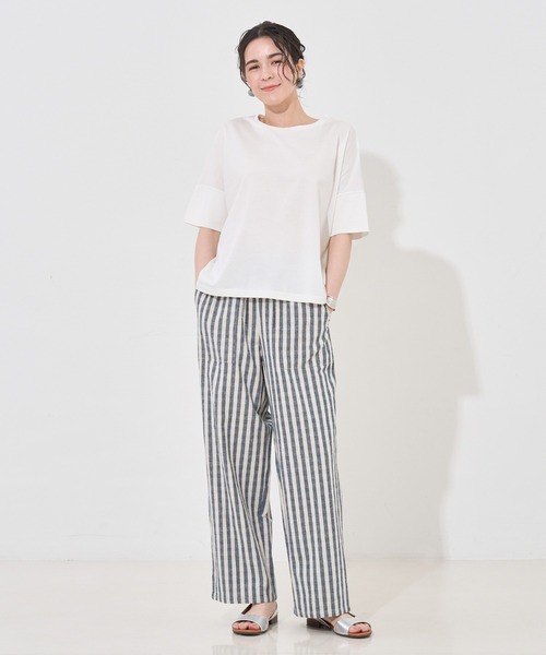 collex（コレックス）の「【接触冷感・UVカット】コンパクトクールTシャツ（Tシャツ/カットソー・レディース・チャコールグレー/ホワイト/ピンク/グリーン/イエロー・フリー）」の6枚目の写真