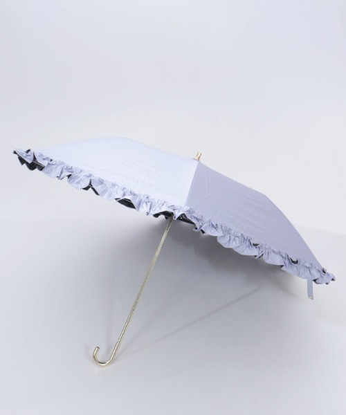 axes femme(アクシーズファム)の「軽量フリルUV折りたたみ傘(長傘・レディース・ブラック/キナリ/ラベンダー・FREE)」の3枚目の写真