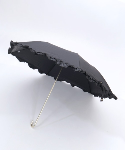 axes femme(アクシーズファム)の「軽量フリルUV折りたたみ傘(長傘・レディース・ブラック/キナリ/ラベンダー・FREE)」の2枚目の写真