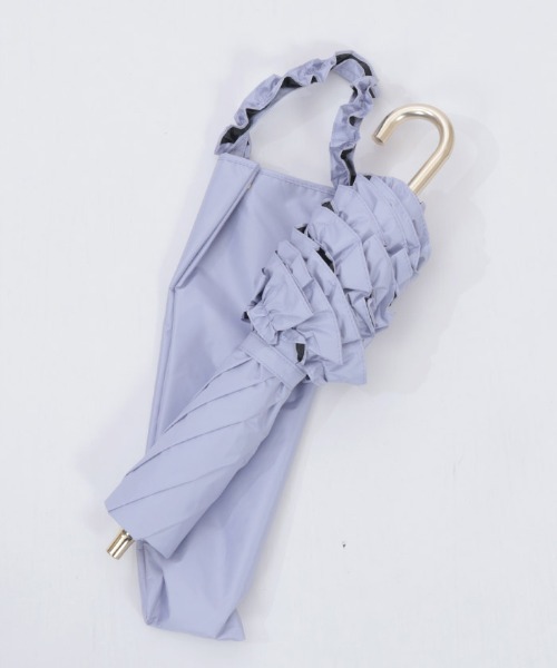 axes femme(アクシーズファム)の「軽量フリルUV折りたたみ傘(長傘・レディース・ブラック/キナリ/ラベンダー・FREE)」の5枚目の写真