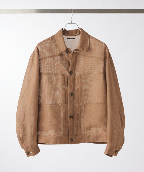 EDIFICE(エディフィス)の「LENO メッシュトラッカージャケット(その他アウター・メンズ・キャメル/スミクロ・LARGE/MEDIUM)」の2枚目の写真