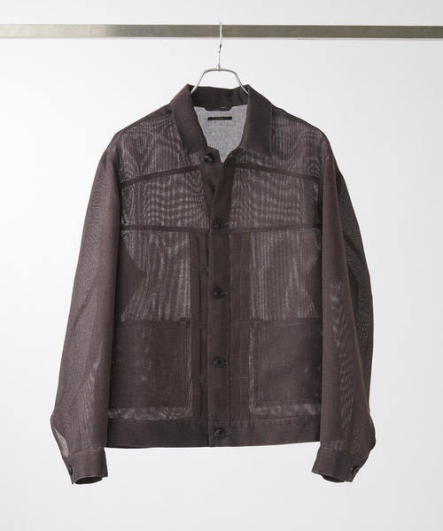 EDIFICE(エディフィス)の「LENO メッシュトラッカージャケット(その他アウター・メンズ・キャメル/スミクロ・LARGE/MEDIUM)」の1枚目の写真