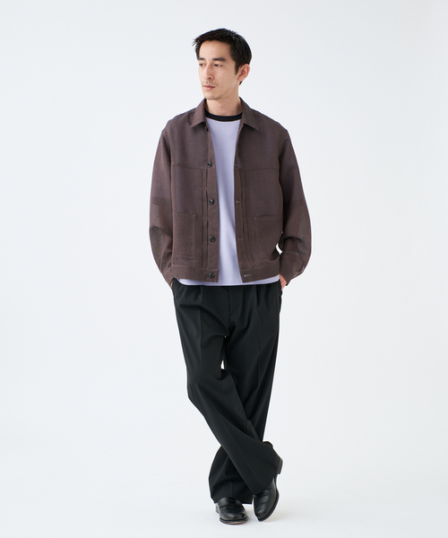 EDIFICE(エディフィス)の「LENO メッシュトラッカージャケット(その他アウター・メンズ・キャメル/スミクロ・LARGE/MEDIUM)」の4枚目の写真