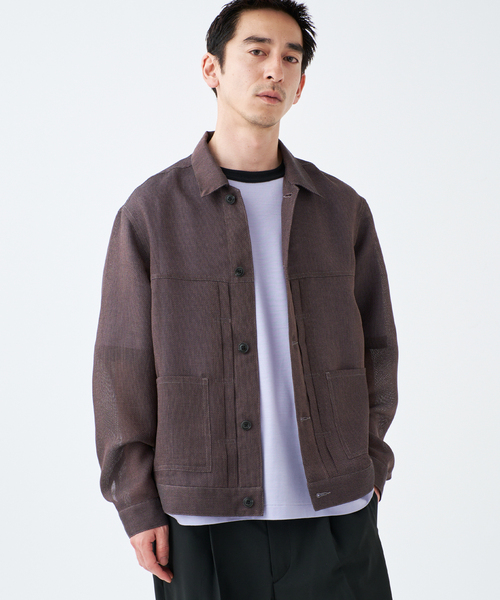 EDIFICE(エディフィス)の「LENO メッシュトラッカージャケット(その他アウター・メンズ・キャメル/スミクロ・LARGE/MEDIUM)」の5枚目の写真