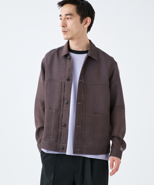 EDIFICE(エディフィス)の「LENO メッシュトラッカージャケット(その他アウター・メンズ・キャメル/スミクロ・LARGE/MEDIUM)」の6枚目の写真