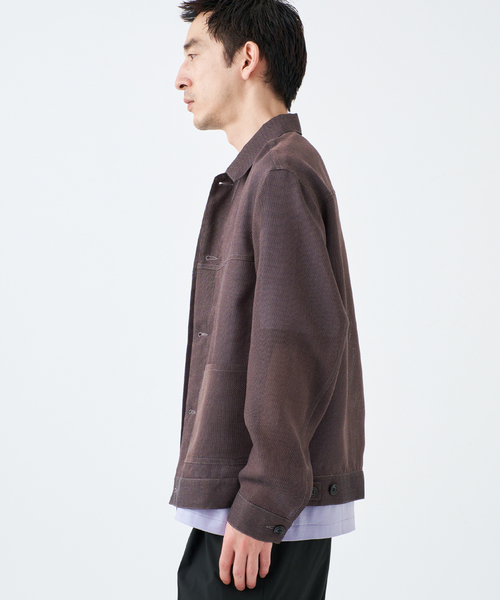 EDIFICE(エディフィス)の「LENO メッシュトラッカージャケット(その他アウター・メンズ・キャメル/スミクロ・LARGE/MEDIUM)」の7枚目の写真