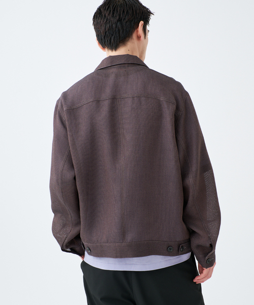 EDIFICE(エディフィス)の「LENO メッシュトラッカージャケット(その他アウター・メンズ・キャメル/スミクロ・LARGE/MEDIUM)」の8枚目の写真