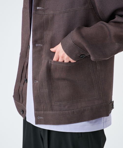 EDIFICE(エディフィス)の「LENO メッシュトラッカージャケット(その他アウター・メンズ・キャメル/スミクロ・LARGE/MEDIUM)」の10枚目の写真