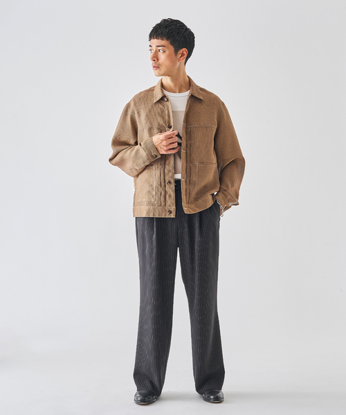 EDIFICE(エディフィス)の「LENO メッシュトラッカージャケット(その他アウター・メンズ・キャメル/スミクロ・LARGE/MEDIUM)」の13枚目の写真