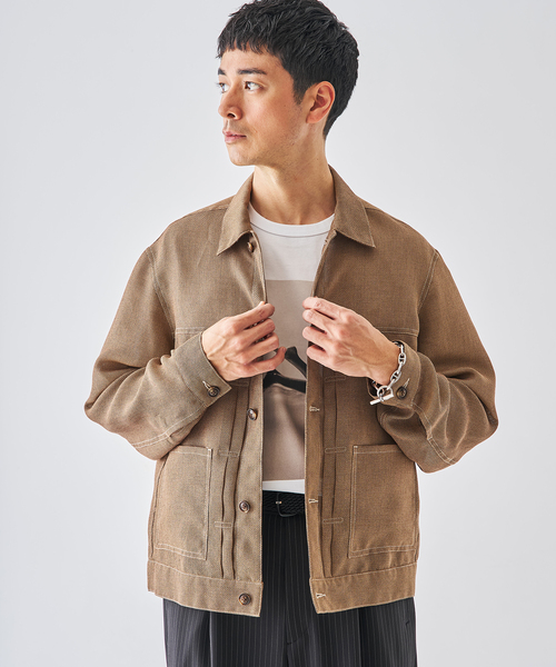 EDIFICE(エディフィス)の「LENO メッシュトラッカージャケット(その他アウター・メンズ・キャメル/スミクロ・LARGE/MEDIUM)」の15枚目の写真