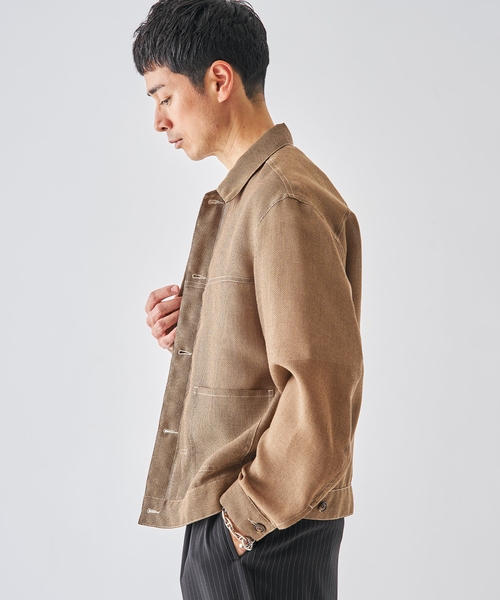 EDIFICE(エディフィス)の「LENO メッシュトラッカージャケット(その他アウター・メンズ・キャメル/スミクロ・LARGE/MEDIUM)」の16枚目の写真