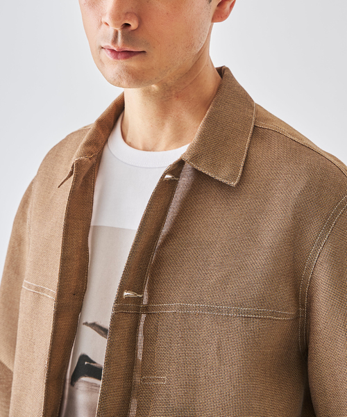 EDIFICE(エディフィス)の「LENO メッシュトラッカージャケット(その他アウター・メンズ・キャメル/スミクロ・LARGE/MEDIUM)」の18枚目の写真