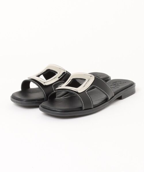 inter-chaussures(インターショシュール)の「【Oh my Sandals】メタルバックルフラットサンダル(E62301)(サンダル・レディース・ブラック/ホワイト/ライトグリーン/ブラウン・37/36/39/38/35)」の11枚目の写真