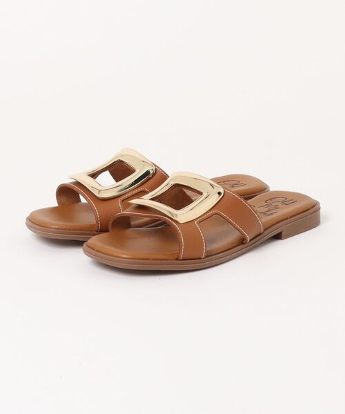 inter-chaussures(インターショシュール)の「【Oh my Sandals】メタルバックルフラットサンダル(E62301)(サンダル・レディース・ブラック/ホワイト/ライトグリーン/ブラウン・37/36/39/38/35)」の12枚目の写真
