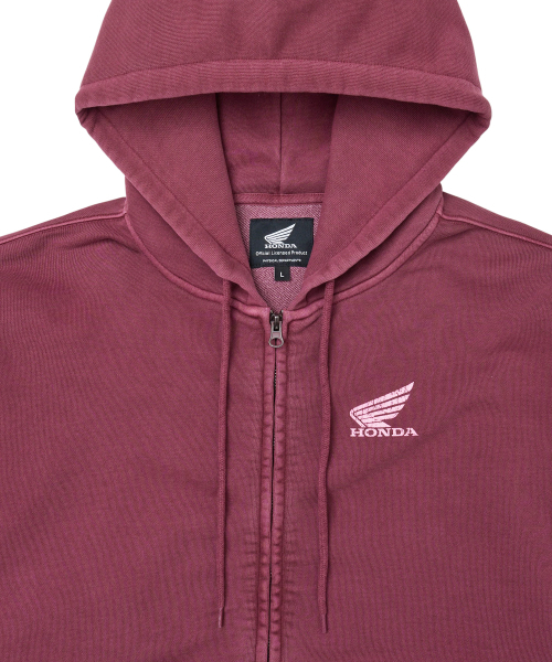 PHYPS MOTORCYCLE(フィップスモーターサイクル)の「Pigment Scratch Logo Hoodie Zip-Up Red(パーカー・レディース・その他・LARGE/X-LARGE/SMALL/MEDIUM)」の4枚目の写真