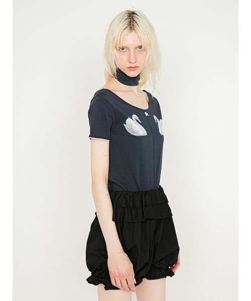 SORIN(ソリン )の「Swan Printed Choker Bodysuit/スワンプリント チョーカーボディスーツ(Tシャツ/カットソー・レディース・ネイビー/オートミール/ライラック・38)」の17枚目の写真