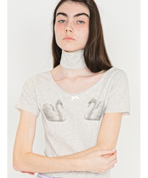 SORIN | Swan Printed Choker Bodysuit/スワンプリント チョーカーボディスーツ(Tシャツ/カットソー)