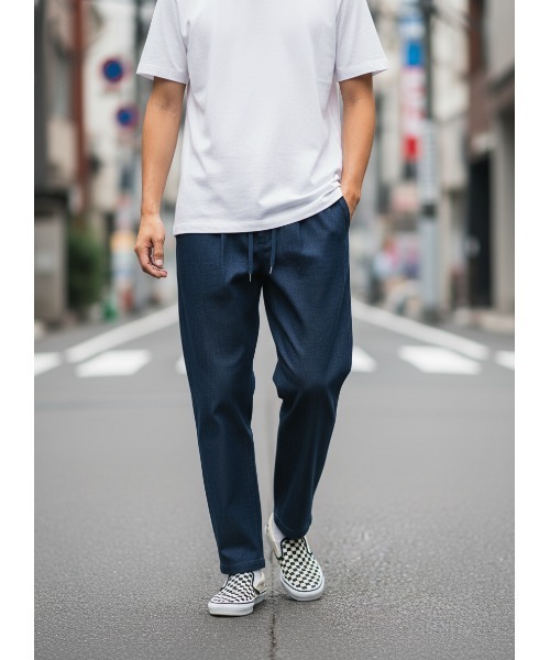 Dickies（ディッキーズ）の「【DICKIES/ディッキーズ】【耐久性と柔らかさを兼ね備えた一本】綿100% デニムイージーワークパンツ DB2012 テーパード ユニセックス スケーター ストリート アメカジ 定番（デニムパンツ・メンズ・ブラック/ブルー・MEDIUM/LARGE/X-LARGE）」の2枚目の写真