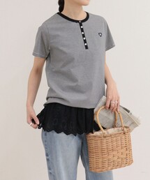 【昨年大人気!待望の再登場】ハートFR刺しゅうヘンリーネックTシャツ