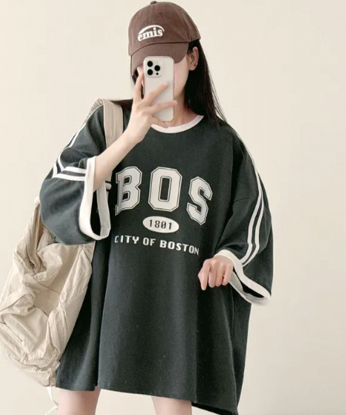 VIVID LADY（ビビッドレディー）の「配色ライン 半袖Tシャツ（Tシャツ/カットソー・レディース・アイボリー/ブラック/グリーン・FREE）」の17枚目の写真