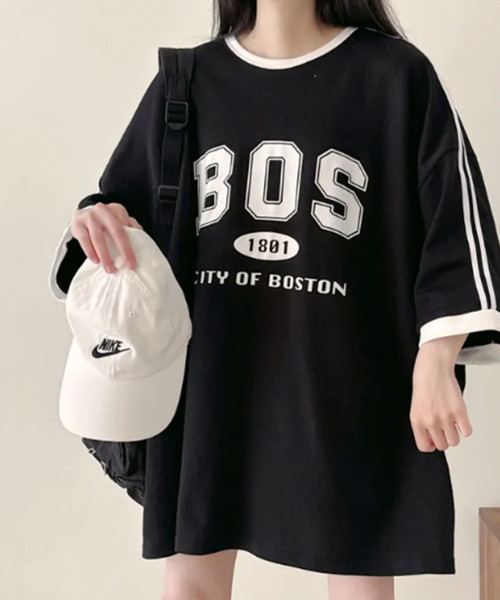 VIVID LADY（ビビッドレディー）の「配色ライン 半袖Tシャツ（Tシャツ/カットソー・レディース・アイボリー/ブラック/グリーン・FREE）」の18枚目の写真
