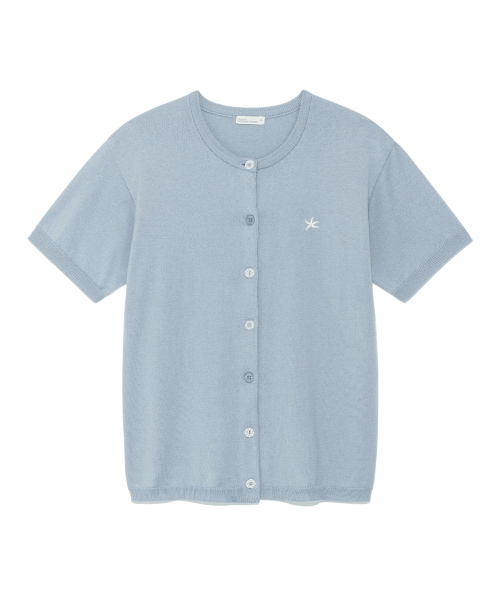 THECOLDESTMOMENT(ザコールデストモーメント)の「TCM button half knit cardigan (blue)(カーディガン/ボレロ・レディース・その他・SMALL/MEDIUM)」の2枚目の写真