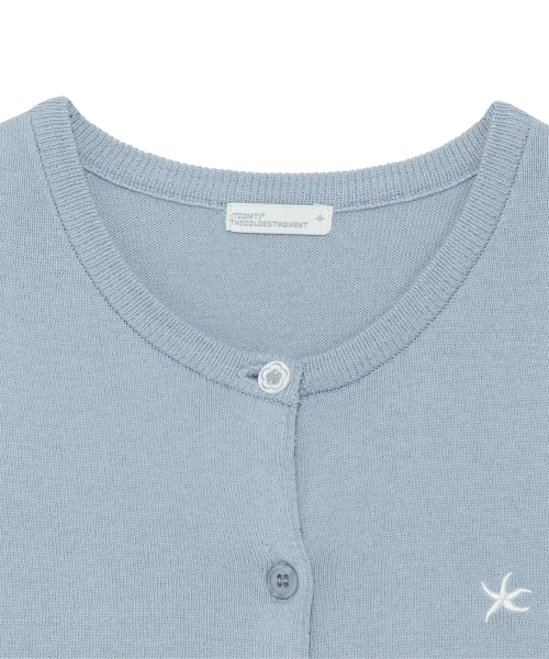 THECOLDESTMOMENT(ザコールデストモーメント)の「TCM button half knit cardigan (blue)(カーディガン/ボレロ・レディース・その他・SMALL/MEDIUM)」の4枚目の写真