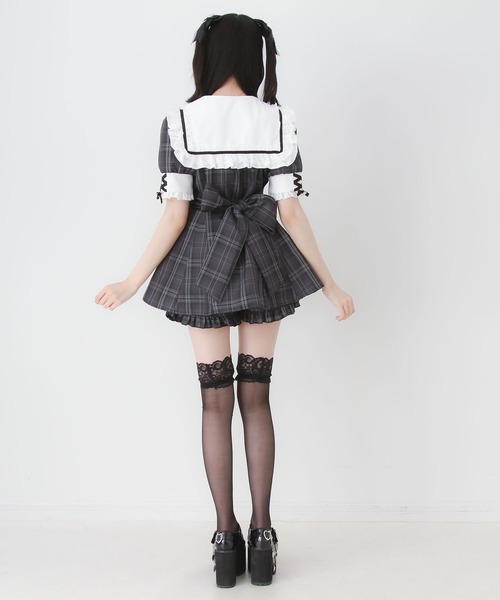 DearMyLove（ディアマイラブ）の「キラキラハートビジューリボンセーラーセットアップ（セットアップ・レディース・ブラック/ネイビー・3L/LARGE/MEDIUM）」の11枚目の写真