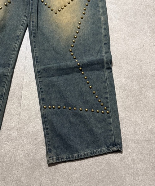 lilful(リルフル)の「【26年春夏新作】スタッズ付き スターモチーフ ウォッシュ加工 ワイドデニムパンツ(デニムパンツ・レディース・ライトブルー/ダークブルー・L/M)」の18枚目の写真