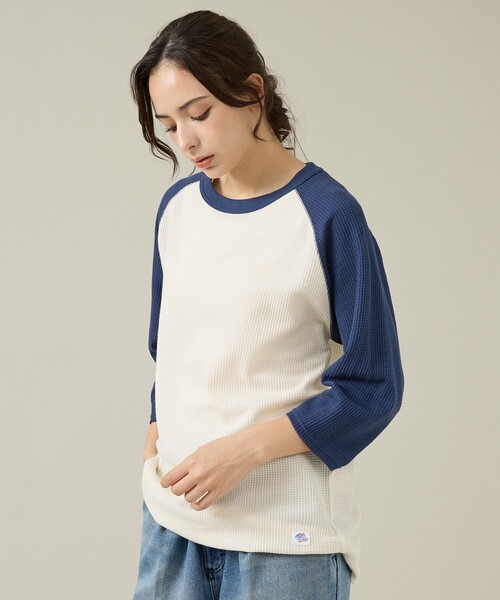 JEMORGAN(ジェーイーモーガン)の「【JEMORGAN /ジェーイーモーガン 】ワッフルラグランスリーブ7分袖Tシャツ/ユニセックス/JQ011-12S(Tシャツ/カットソー・メンズ・グレー系その他/アイボリー/グリーン系その他/ホワイト系その他/ネイビー・L/M/XL)」の2枚目の写真