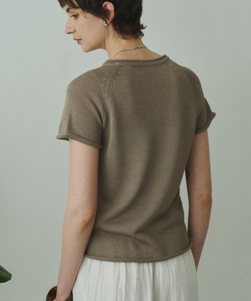 Plumel(プルメル)の「French Sleeve Knit T / フレンチスリーブニットTEE(ニット/セーター・レディース・ベージュ/ダークブラウン/アイボリー・MEDIUM)」の22枚目の写真