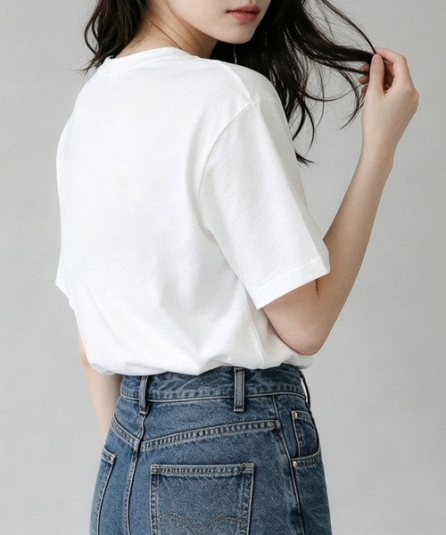 aimoha（アイモハ）の「ヴィンテージロゴプリントTシャツ（Tシャツ/カットソー・レディース・ブラック/ダークグレー/ネイビー/ホワイト/ライトグレー・FREE）」の19枚目の写真