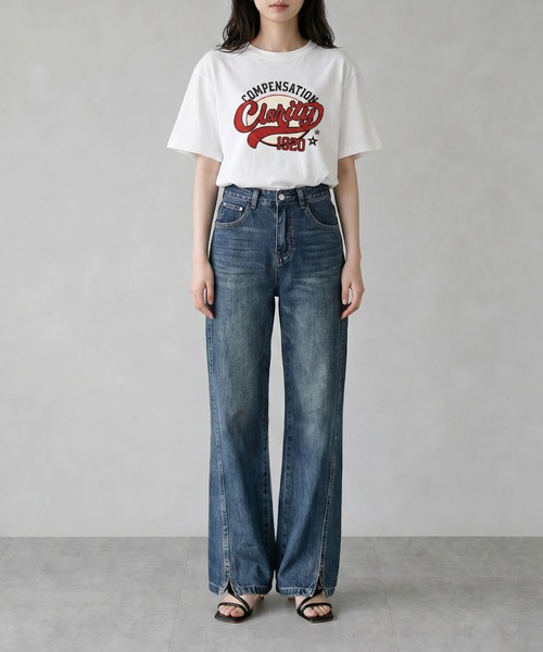aimoha（アイモハ）の「ヴィンテージロゴプリントTシャツ（Tシャツ/カットソー・レディース・ブラック/ダークグレー/ネイビー/ホワイト/ライトグレー・FREE）」の20枚目の写真