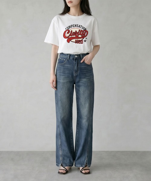 aimoha（アイモハ）の「ヴィンテージロゴプリントTシャツ（Tシャツ/カットソー・レディース・ブラック/ダークグレー/ネイビー/ホワイト/ライトグレー・FREE）」の21枚目の写真
