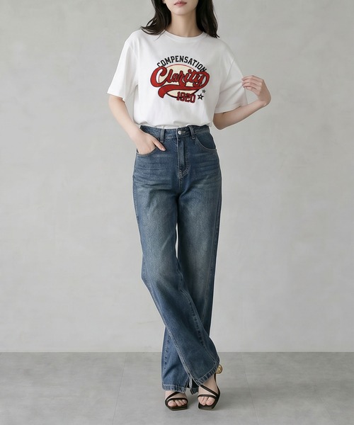 aimoha（アイモハ）の「ヴィンテージロゴプリントTシャツ（Tシャツ/カットソー・レディース・ブラック/ダークグレー/ネイビー/ホワイト/ライトグレー・FREE）」の22枚目の写真