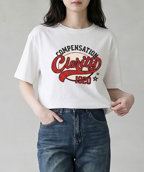 aimoha（アイモハ）の「ヴィンテージロゴプリントTシャツ（Tシャツ/カットソー・レディース・ブラック/ダークグレー/ネイビー/ホワイト/ライトグレー・FREE）」の15枚目の写真