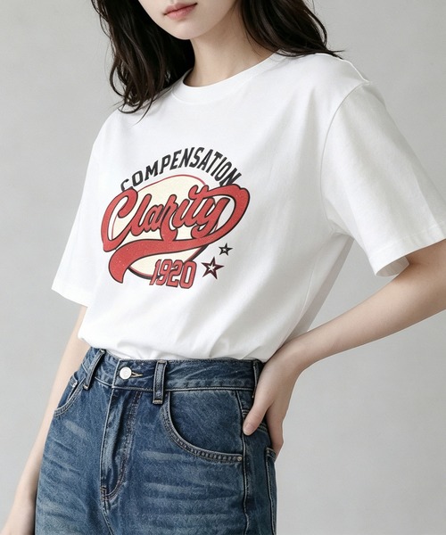 aimoha（アイモハ）の「ヴィンテージロゴプリントTシャツ（Tシャツ/カットソー・レディース・ブラック/ダークグレー/ネイビー/ホワイト/ライトグレー・FREE）」の17枚目の写真