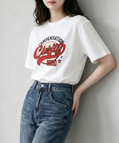 aimoha（アイモハ）の「ヴィンテージロゴプリントTシャツ（Tシャツ/カットソー・レディース・ブラック/ダークグレー/ネイビー/ホワイト/ライトグレー・FREE）」の14枚目の写真