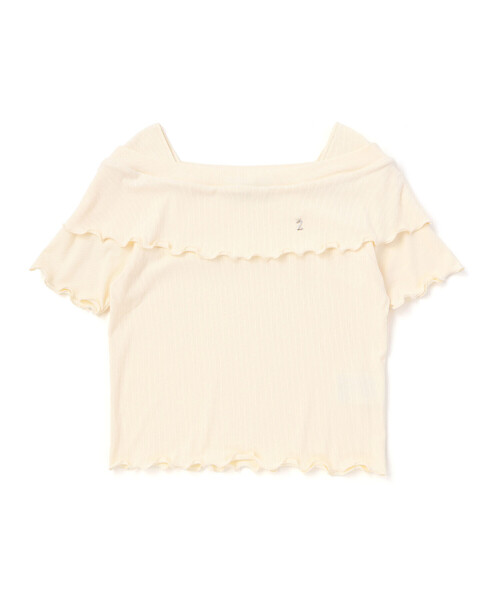 ZIDDY（ジディ）の「オフショル風Tシャツ(130~160cm)（Tシャツ/カットソー・キッズ・オフホワイト/グレー・140cm/FREE/150cm/130cm）」の7枚目の写真