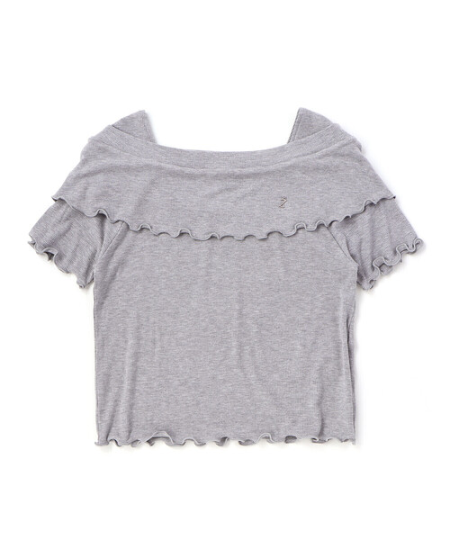 ZIDDY（ジディ）の「オフショル風Tシャツ(130~160cm)（Tシャツ/カットソー・キッズ・オフホワイト/グレー・140cm/FREE/150cm/130cm）」の15枚目の写真