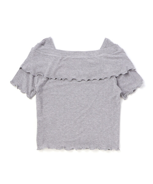 ZIDDY（ジディ）の「オフショル風Tシャツ(130~160cm)（Tシャツ/カットソー・キッズ・オフホワイト/グレー・140cm/FREE/150cm/130cm）」の16枚目の写真