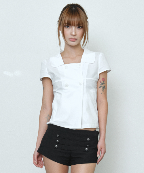 Midnight Move(ミッドナイトムーブ)の「2 bt blouse (white)(シャツ/ブラウス・レディース・その他・FREE)」の4枚目の写真
