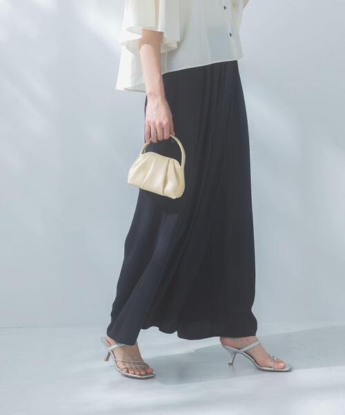 URBAN RESEARCH ROSSO WOMEN(アーバンリサーチ ロッソ)の「ジョーゼットタックワイドパンツ(その他パンツ・レディース・ブラウン/ネイビー・38/36)」の2枚目の写真