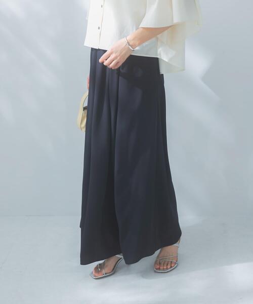URBAN RESEARCH ROSSO WOMEN(アーバンリサーチ ロッソ)の「ジョーゼットタックワイドパンツ(その他パンツ・レディース・ブラウン/ネイビー・38/36)」の5枚目の写真