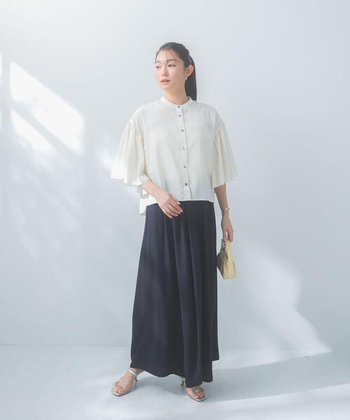URBAN RESEARCH ROSSO WOMEN(アーバンリサーチ ロッソ)の「ジョーゼットタックワイドパンツ(その他パンツ・レディース・ブラウン/ネイビー・38/36)」の6枚目の写真