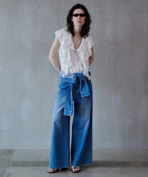 MAISON SPECIAL(メゾンスペシャル)の「Ruffle Check Shirts/ラッフルチェックシャツ(シャツ/ブラウス・レディース・ブルー/ブラック/ホワイト・FREE)」の14枚目の写真