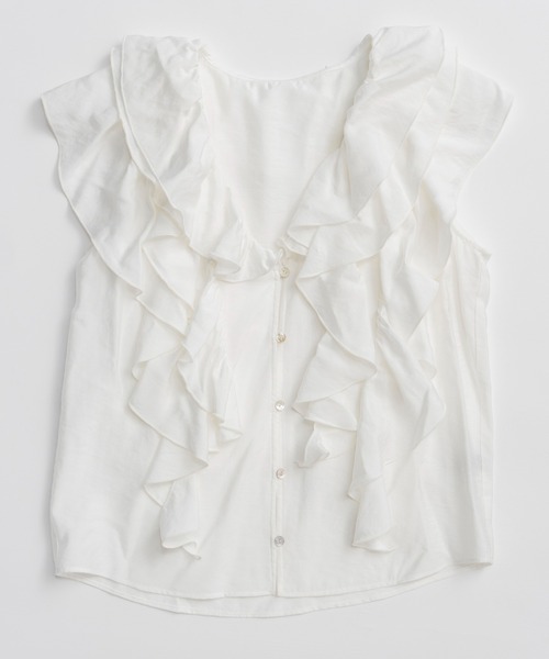 MAISON SPECIAL(メゾンスペシャル)の「Ruffle Check Shirts/ラッフルチェックシャツ(シャツ/ブラウス・レディース・ブルー/ブラック/ホワイト・FREE)」の8枚目の写真
