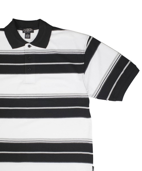 Cal Top(キャルトップ)の「【T19】【Cal Top/キャルトップ】STRIPE POLO SHIRTS(ポロシャツ・メンズ・ブラウン/ブラック/チャコールグレー・SMALL/MEDIUM/LARGE/X-LARGE)」の4枚目の写真